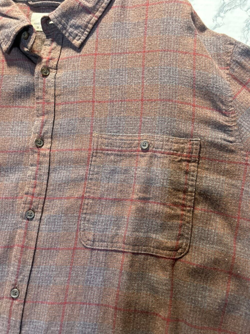 Mutual Weave Mens 3XL Plum Onyx Check Button-Up Shirt Big & Tall Long Sleeve New - Picture 4 of 10